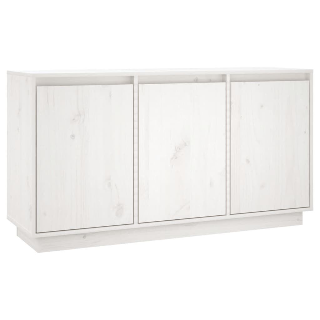 Credenza Bianca 111x34x60 cm in Legno Massello di Pino 813810