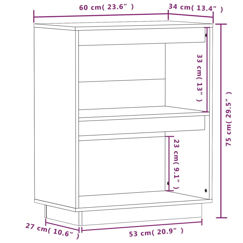 Mobile Consolle 60x34x75 cm in Legno Massello di Pino cod mxl 19718