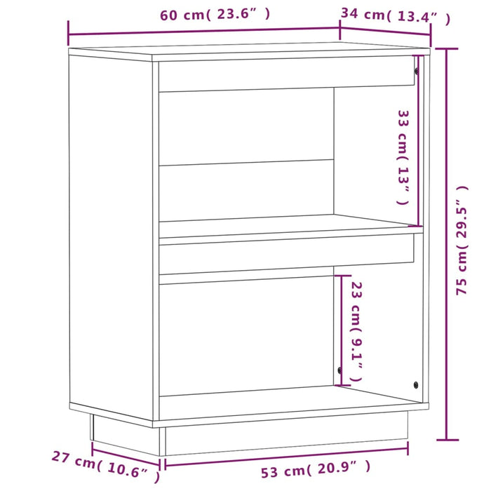 Mobile Consolle Grigio 60x34x75 cm in Legno Massello di Pino cod mxl 15839