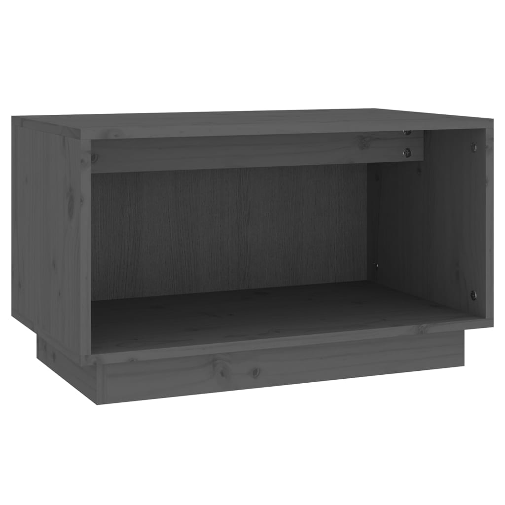 Mobile Porta TV Grigio 60x35x35 cm in Legno Massello di Pino