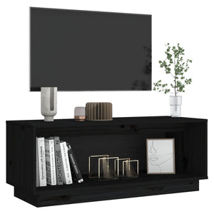 Mobile Porta TV Nero 90x35x35 cm in Legno Massello di Pino cod mxl 23052