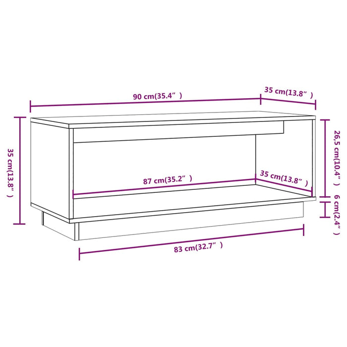 Mobile Porta TV Nero 90x35x35 cm in Legno Massello di Pino cod mxl 23052