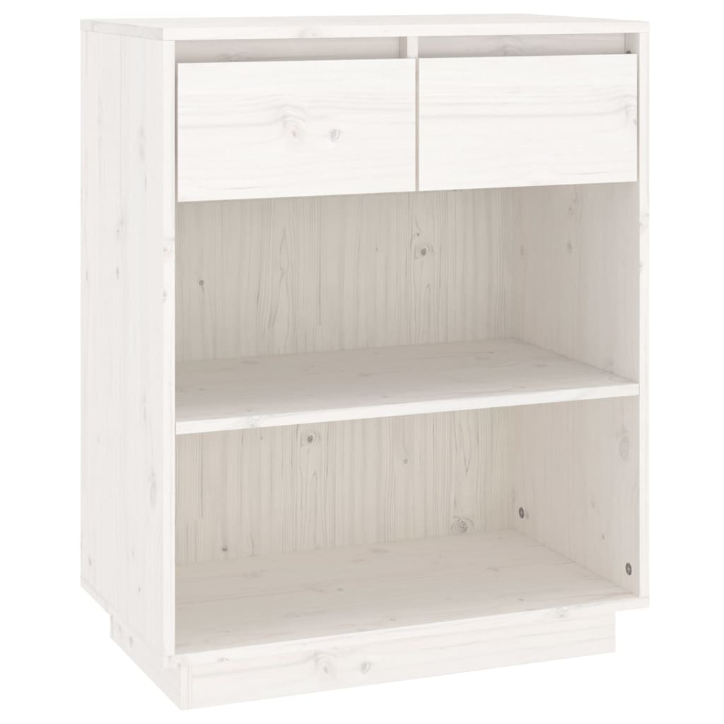 Mobile Consolle Bianco 60x34x75 cm in Legno Massello di Pino cod mxl 27894