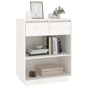 Mobile Consolle Bianco 60x34x75 cm in Legno Massello di Pino 813835