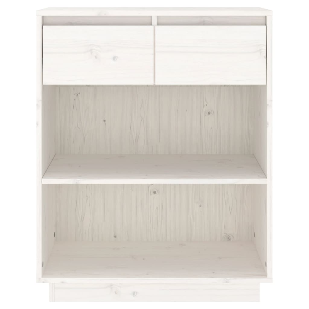 Mobile Consolle Bianco 60x34x75 cm in Legno Massello di Pino cod mxl 27894