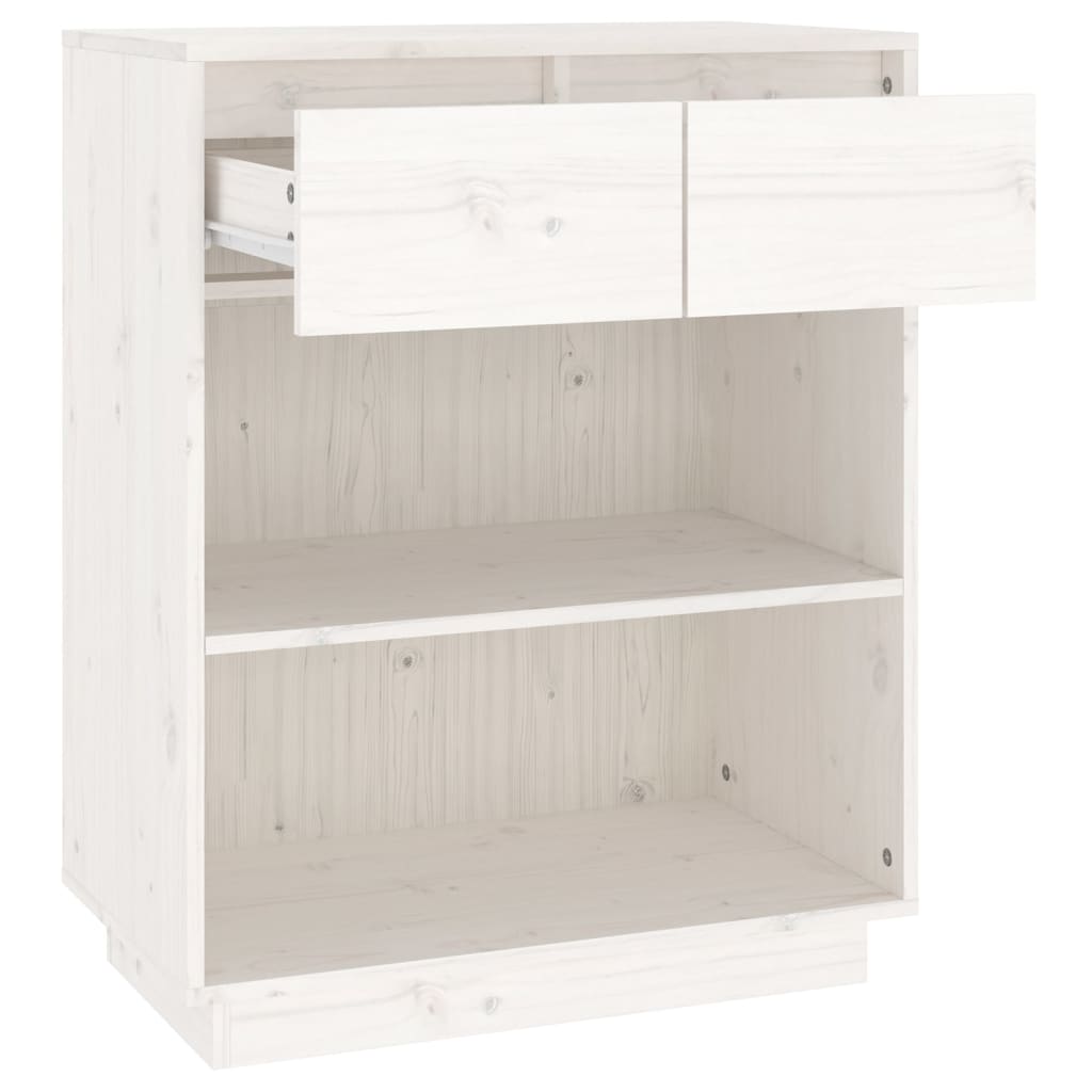 Mobile Consolle Bianco 60x34x75 cm in Legno Massello di Pino cod mxl 27894