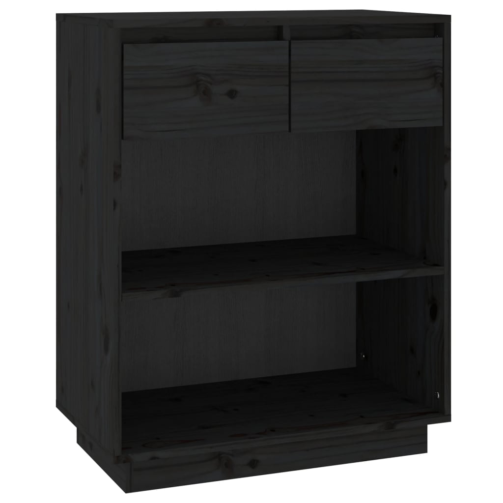 Mobile Consolle Nero 60x34x75 cm in Legno Massello di Pino cod mxl 20342