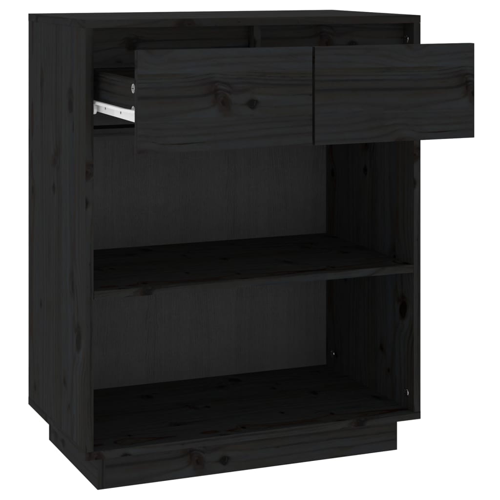 Mobile Consolle Nero 60x34x75 cm in Legno Massello di Pino cod mxl 20342