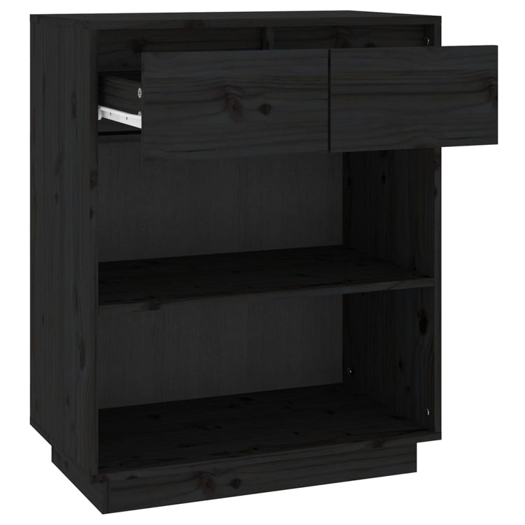 Mobile Consolle Nero 60x34x75 cm in Legno Massello di Pino cod mxl 20342