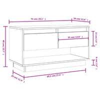 Mobile Porta TV 74x34x40 cm in Legno Massello di Pino cod mxl 20325