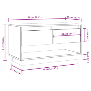 Mobile Porta TV 74x34x40 cm in Legno Massello di Pino cod mxl 20325