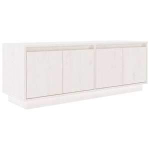 Mobile Porta TV Bianco 110x34x40 cm in Legno Massello di Pino 813850