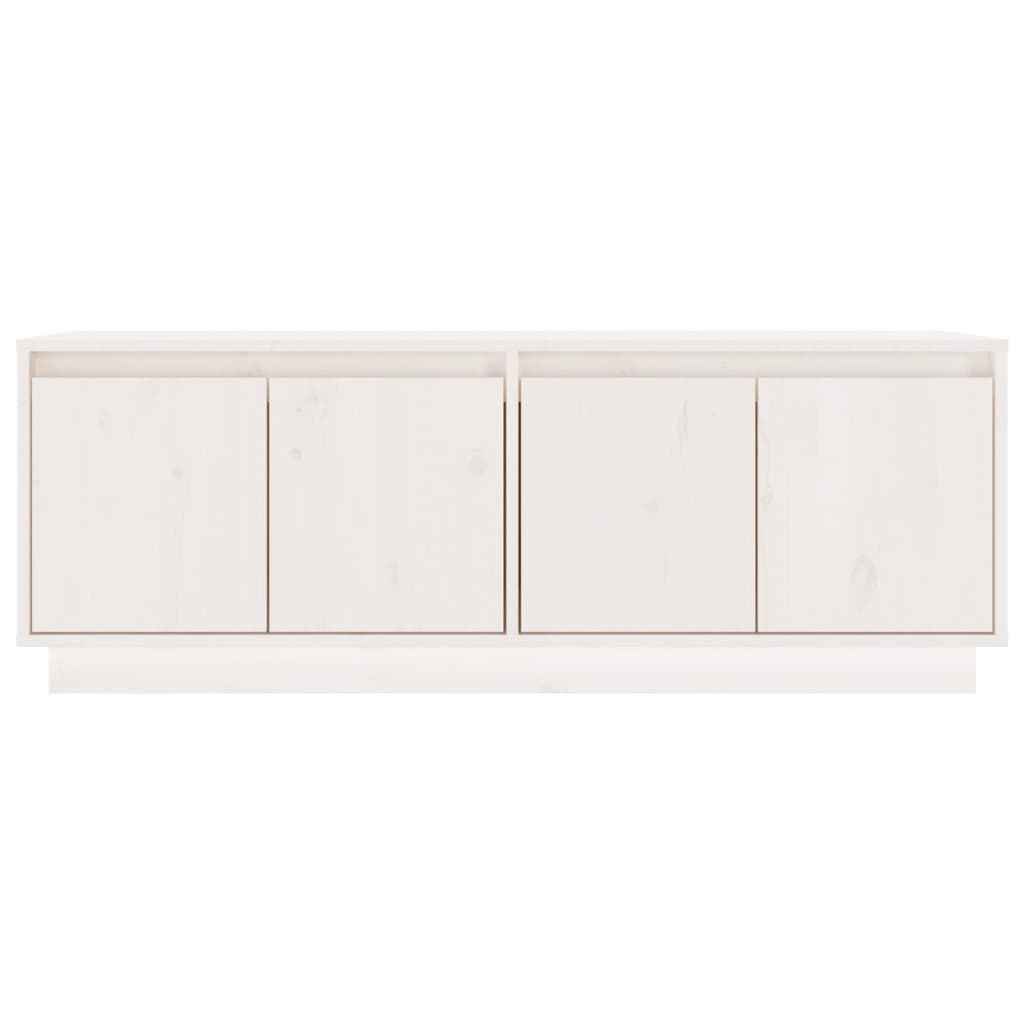 Mobile Porta TV Bianco 110x34x40 cm in Legno Massello di Pino 813850