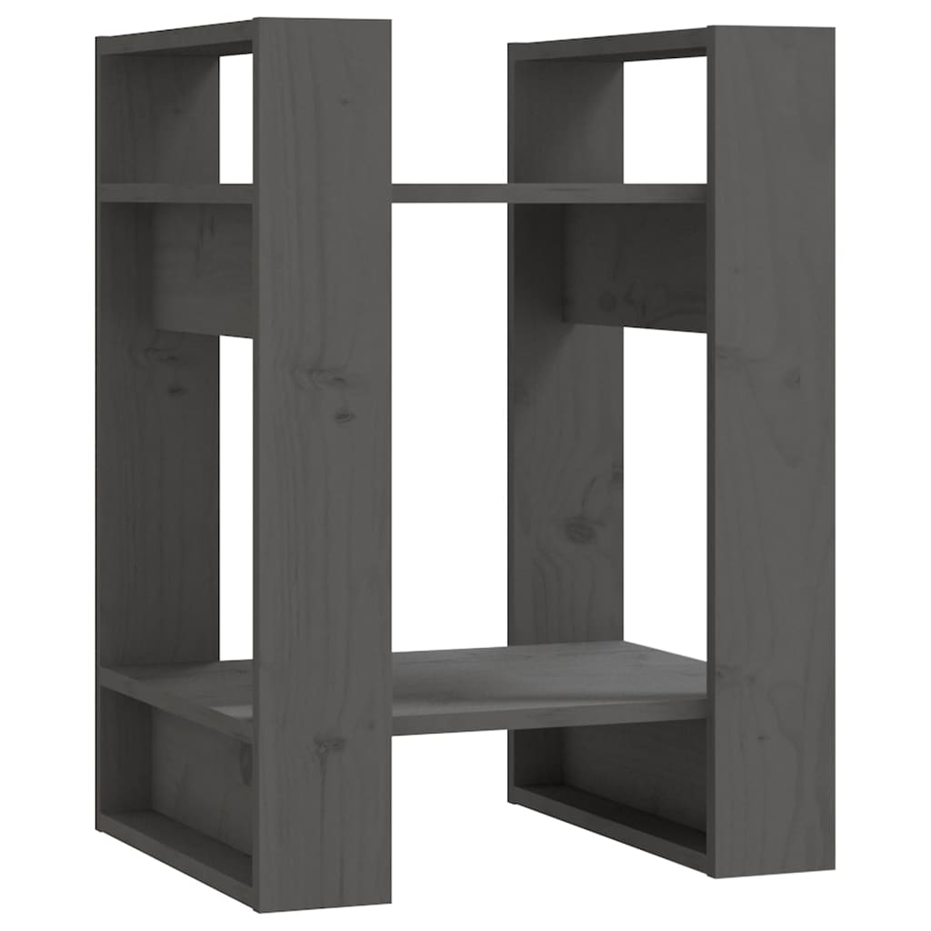 Libreria/Divisorio Grigio 41x35x57 cm in Legno Massello di Pino