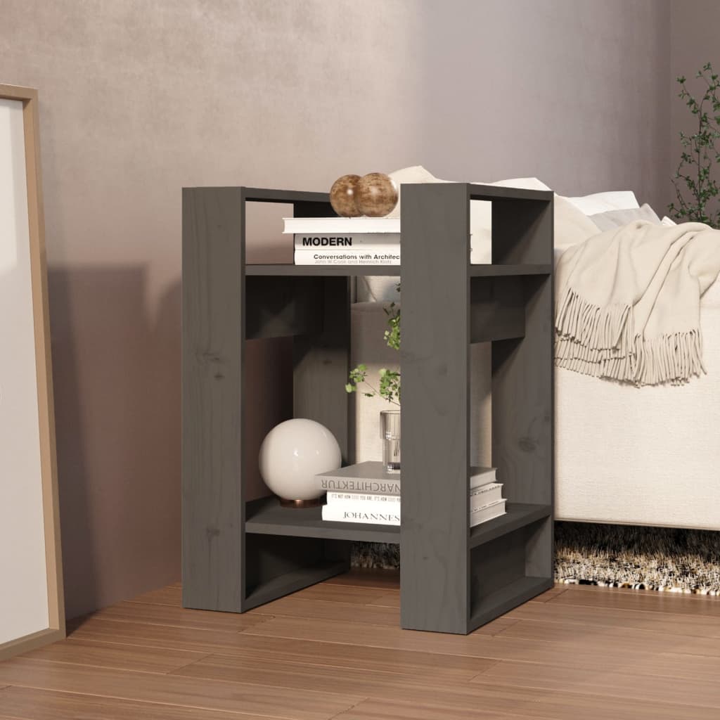 Libreria/Divisorio Grigio 41x35x57 cm in Legno Massello di Pino