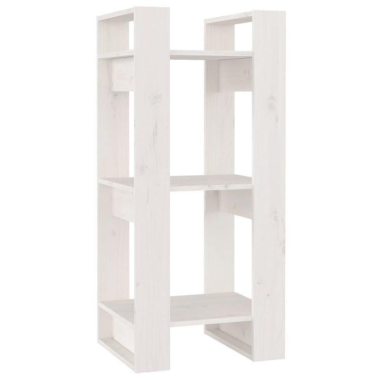 Libreria/Divisorio Bianco 41x35x91 cm in Legno Massello di Pino