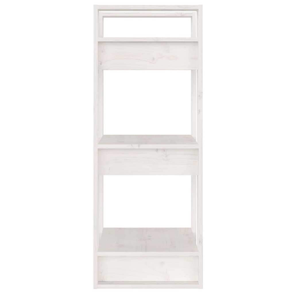 Libreria/Divisorio Bianco 41x35x91 cm in Legno Massello di Pino