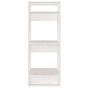 Libreria/Divisorio Bianco 41x35x91 cm in Legno Massello di Pino