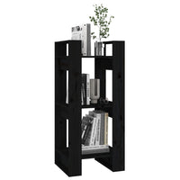 Libreria/Divisorio Nero 41x35x91 cm in Legno Massello di Pino