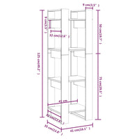 Libreria/Divisorio 41x35x125 cm in Legno Massello di Pino