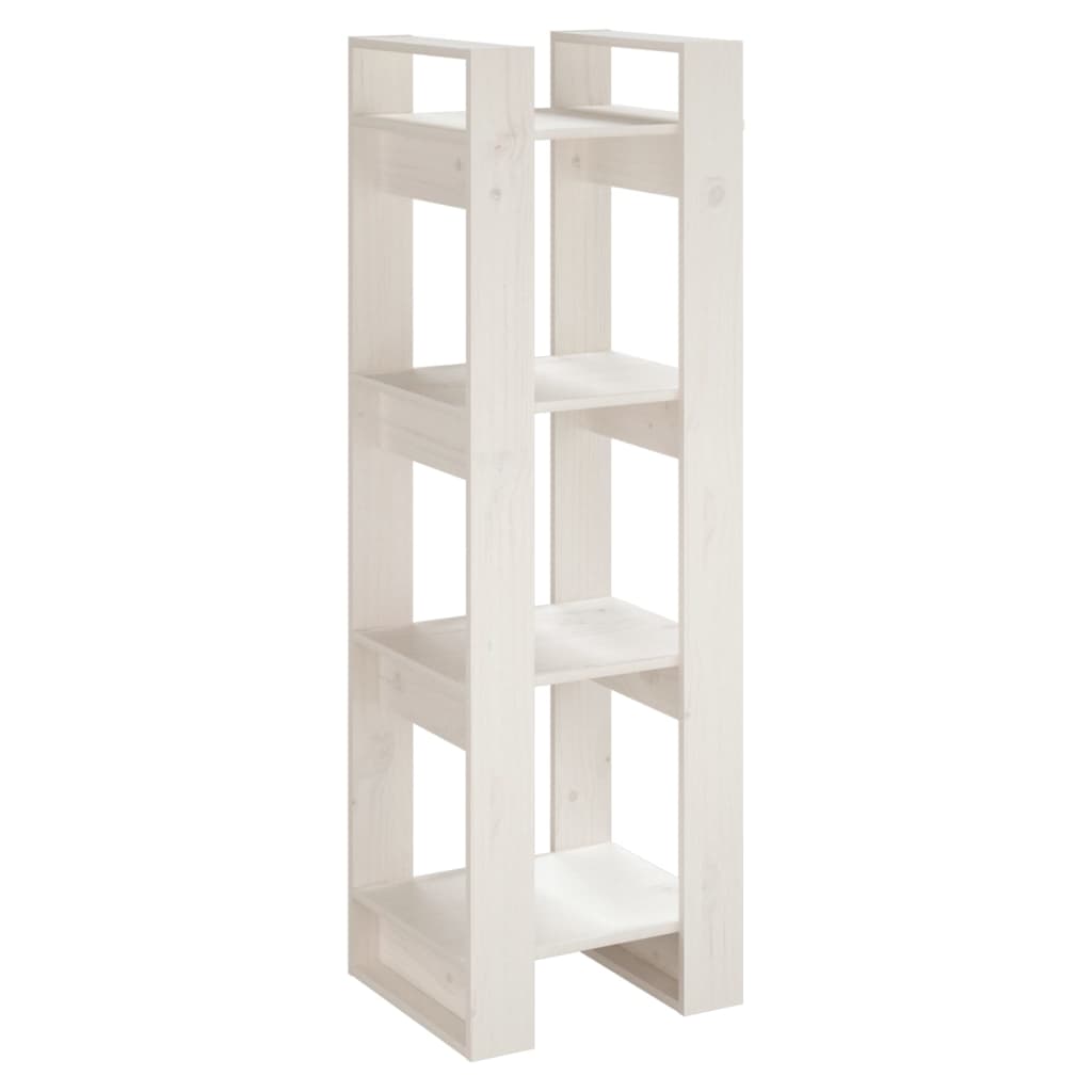 Libreria/Divisorio Bianco 41x35x125cm in Legno Massello di Pino