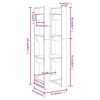 Libreria/Divisorio Bianco 41x35x125cm in Legno Massello di Pino