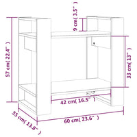 Libreria/Divisorio 60x35x57 cm in Legno Massello di Pino