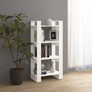 Libreria/Divisorio Bianco 60x35x125 cm Legno Massello