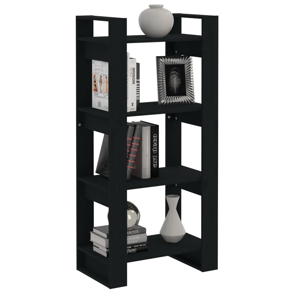 Libreria/Divisorio Nero 80x35x125 cm Legno Massello cod mxl 14165