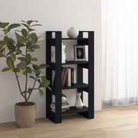 Libreria/Divisorio Nero 80x35x125 cm Legno Massello cod mxl 14165