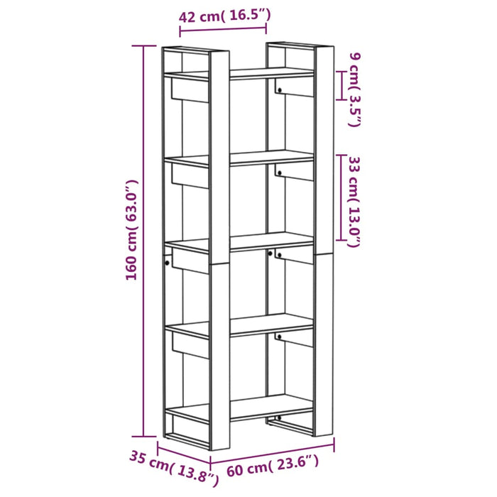 Libreria/Divisorio 60x35x160 cm in Legno Massello cod mxl 11865