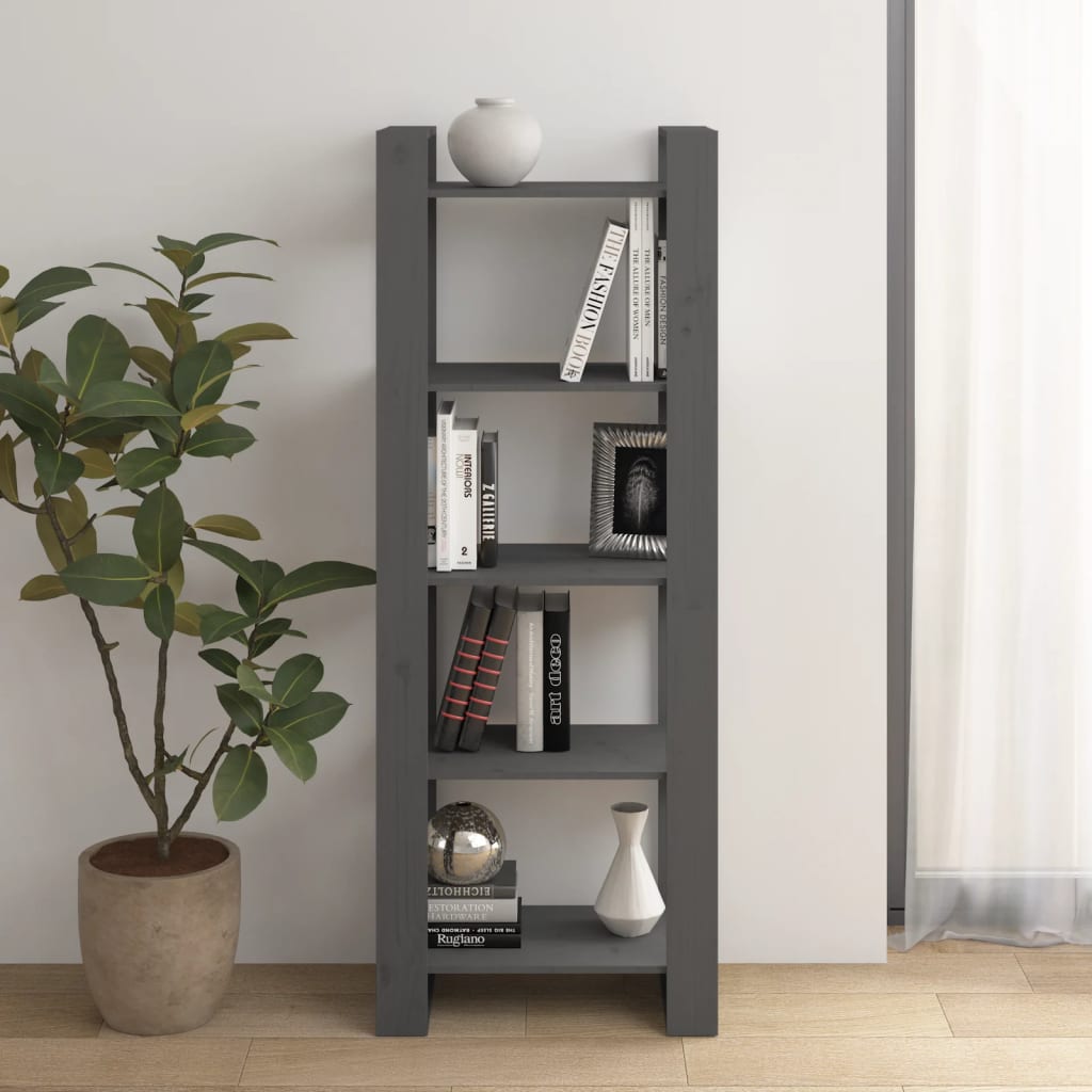 Libreria/Divisorio Grigio 60x35x160 cm Legno Massello cod 10789