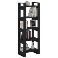 Libreria/Divisorio Nero 60x35x160 cm Legno Massello 813893