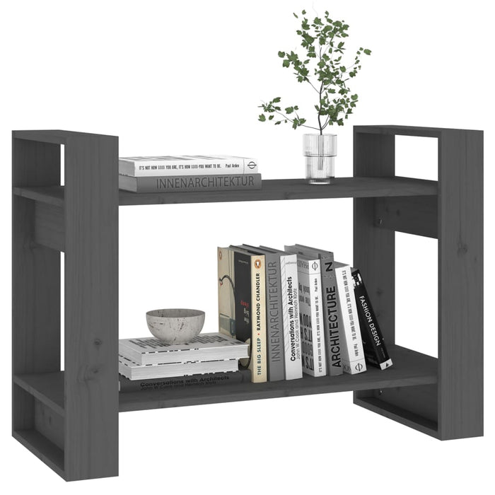 Libreria/Divisorio Grigio 80x35x56,5 cm Legno Massello di Pino