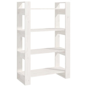 Libreria/Divisorio Bianco 80x35x125 cm Legno Massello di Pino cod mxl 19699