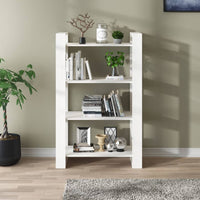 Libreria/Divisorio Bianco 80x35x125 cm Legno Massello di Pino cod mxl 19699