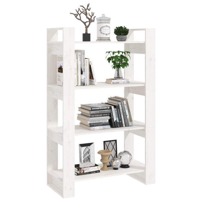 Libreria/Divisorio Bianco 80x35x125 cm Legno Massello di Pino cod mxl 19699