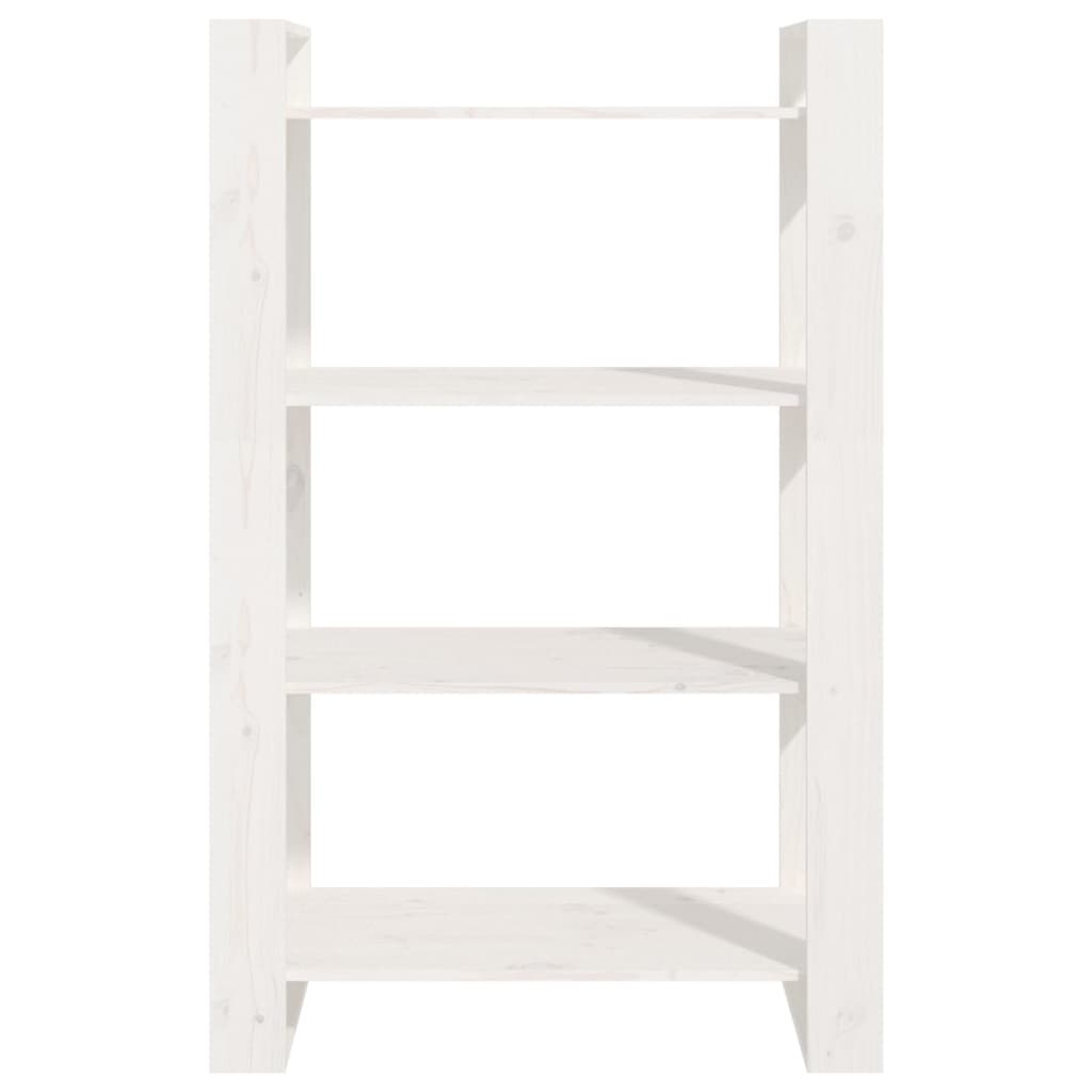 Libreria/Divisorio Bianco 80x35x125 cm Legno Massello di Pino cod mxl 19699