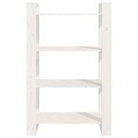 Libreria/Divisorio Bianco 80x35x125 cm Legno Massello di Pino cod mxl 19699