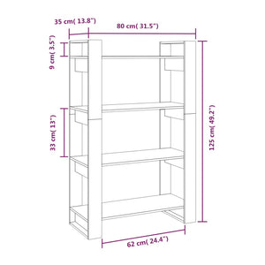 Libreria/Divisorio Bianco 80x35x125 cm Legno Massello di Pino cod mxl 19699