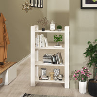 Libreria/Divisorio Bianco 80x35x125 cm Legno Massello di Pino cod mxl 19699