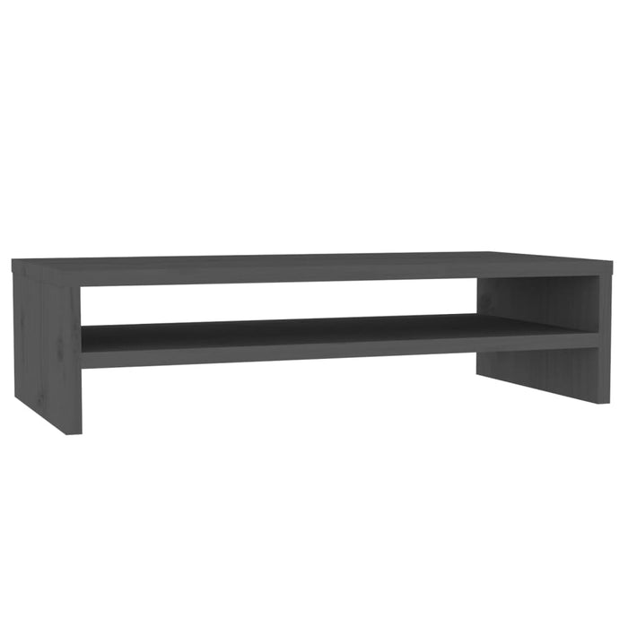 Supporto per Monitor Grigio 50x24x13 cm Legno Massello di Pino 813916