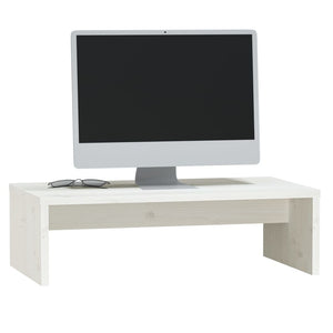 Supporto per Monitor Bianco 50x27x15 cm Legno Massello di Pino cod mxl 11555