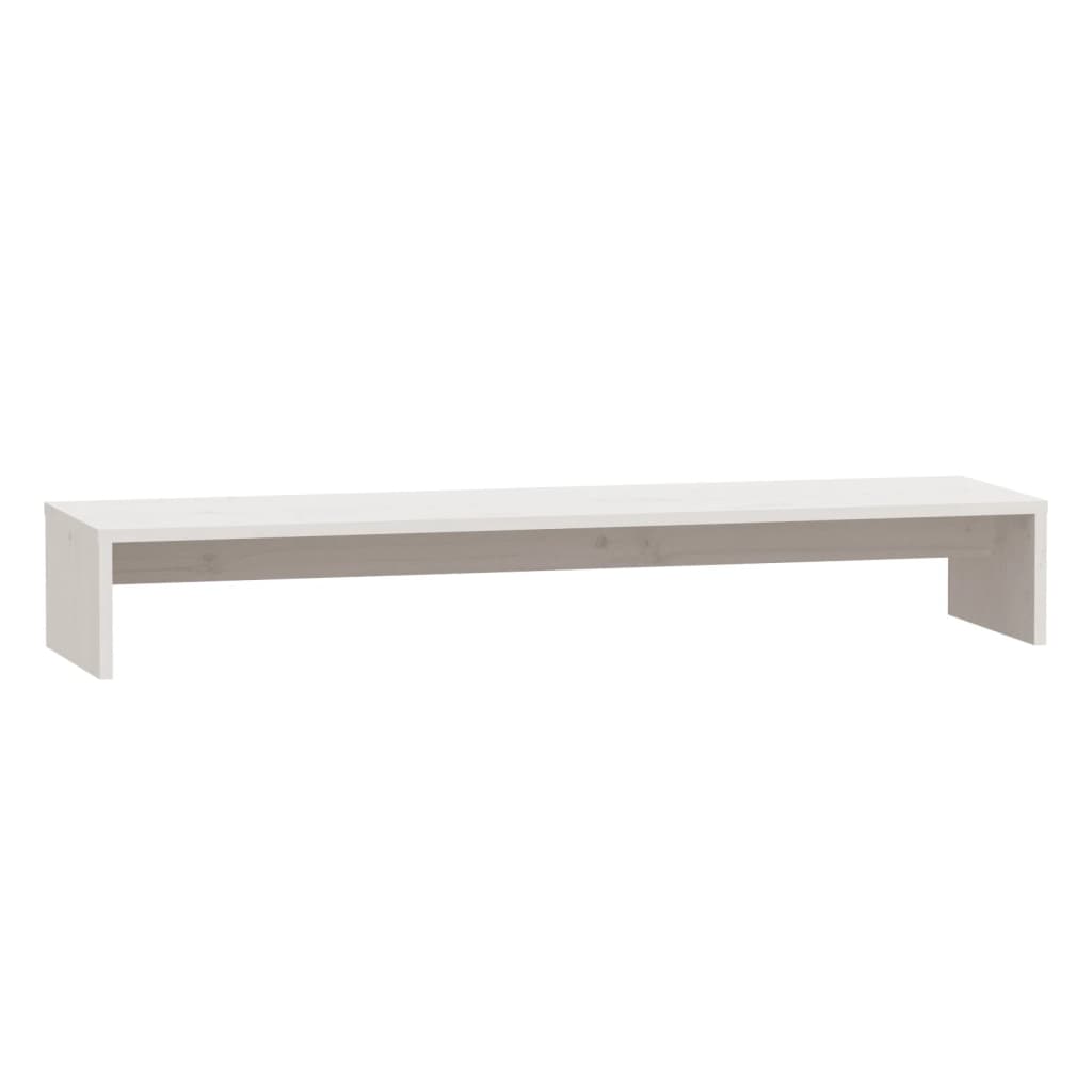 Supporto per Monitor Bianco 100x27x15 cm Legno Massello di Pino 813930