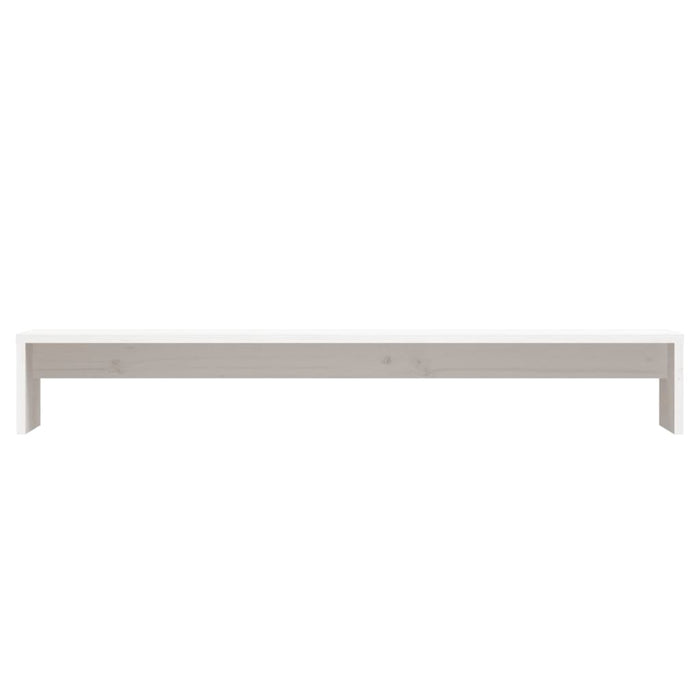 Supporto per Monitor Bianco 100x27x15 cm Legno Massello di Pino 813930