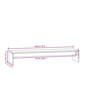 Supporto per Monitor Bianco 100x27x15 cm Legno Massello di Pino