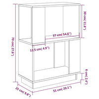 Libreria/Divisorio Grigio 51x25x70 cm in Legno Massello di Pino 814031