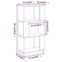 Libreria/Divisorio 51x25x101 cm in Legno Massello di Pino 814034