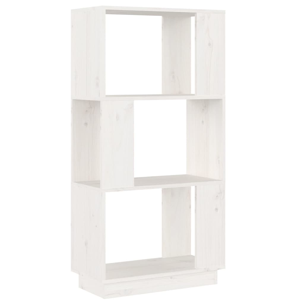 Libreria/Divisorio Bianco 51x25x101 cm Legno Massello di Pino 814035