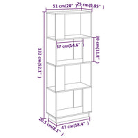 Libreria/Divisorio 51x25x132 cm in Legno Massello di Pino cod mxl 11886